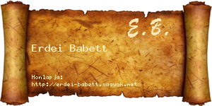 Erdei Babett névjegykártya
